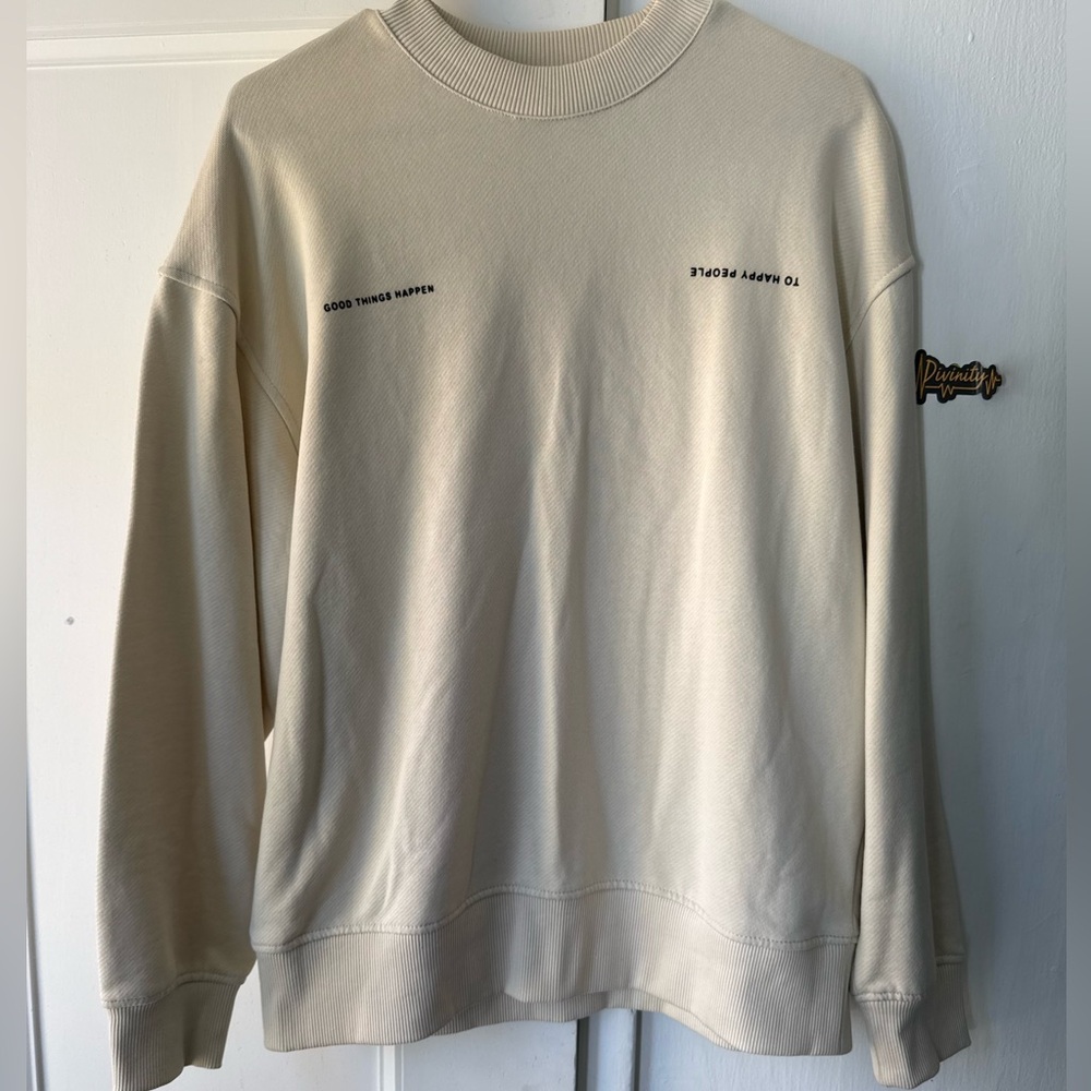 Zara Beige Men's Crewneck Sweater